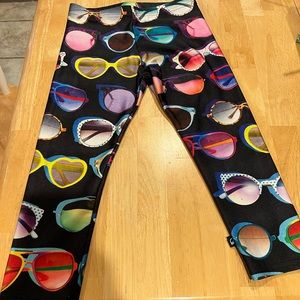 Calf length Terez leggings sunglass pattern